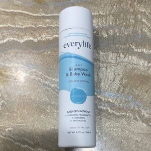 Everylife 2-in-1 Shampoo & Baby Wash Safe for Sensitive Skin Gentle and Natural